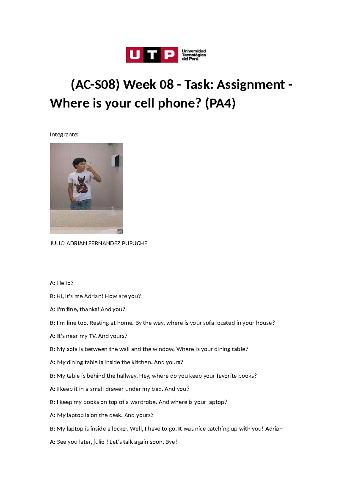 Week 08 Assignment: Where is Your Cell Phone? (PA4) - Studocu