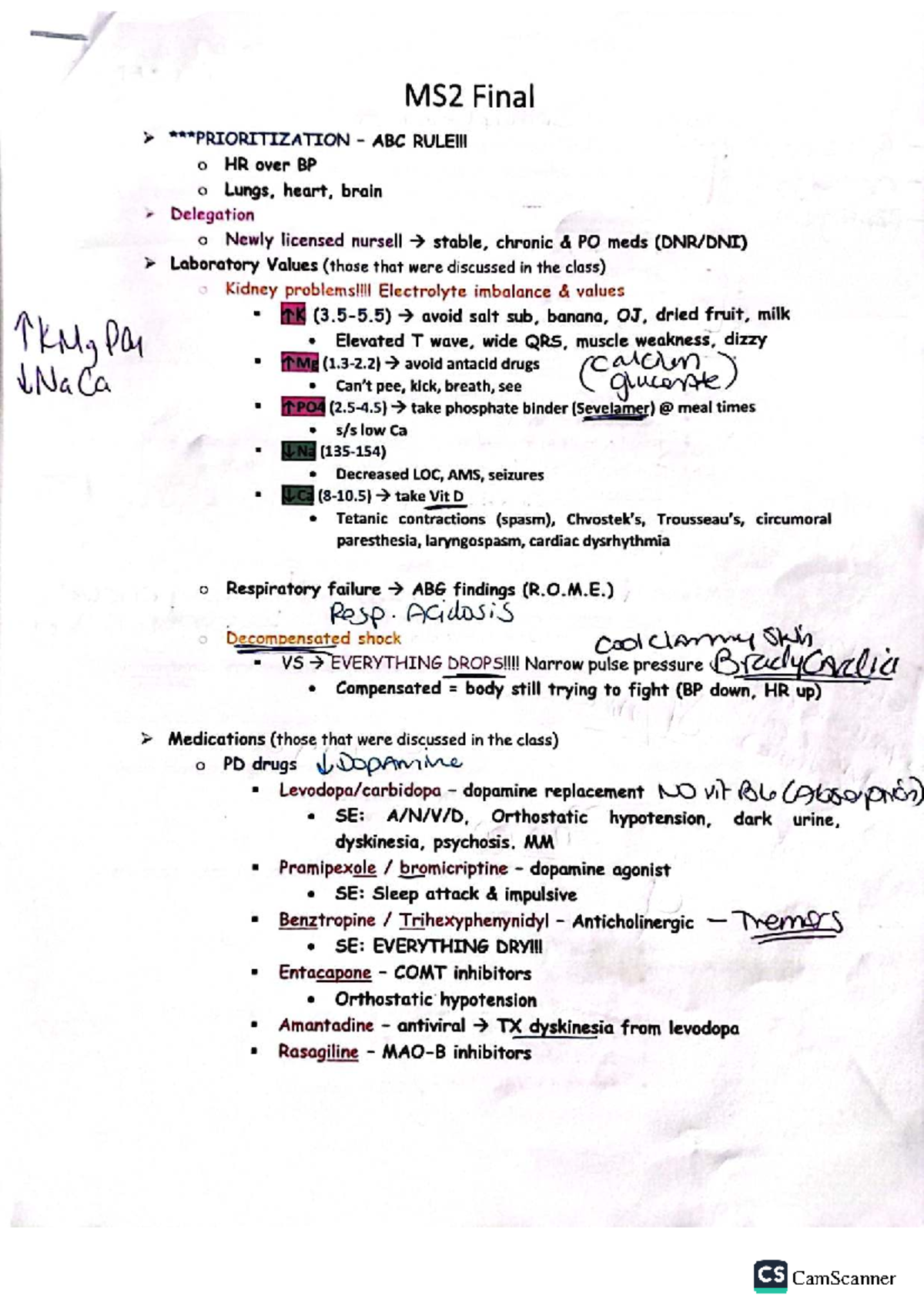MS2 Final NCLEX Notes: Key Concepts for Nursing Success - Studocu