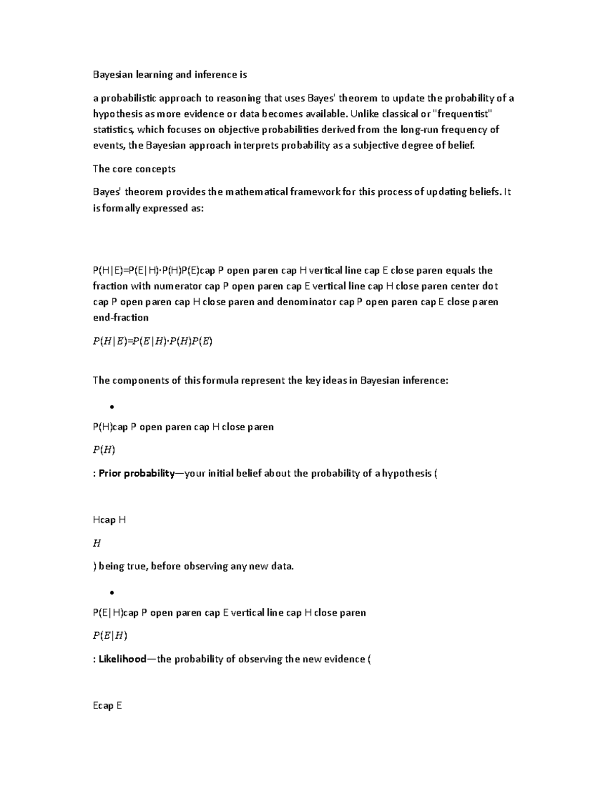 ML4 - Bayesian Learning and Inference: Concepts and Applications - Studocu