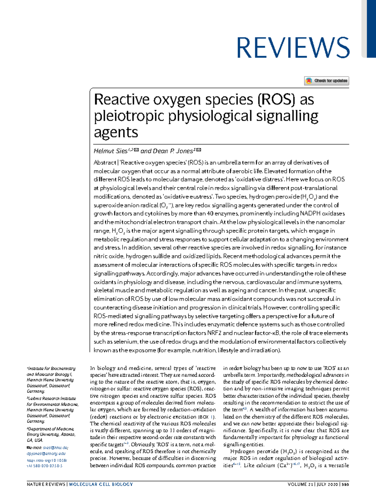 Reactive Oxygen Species (ROS) in Redox Signaling: Health Implications ...