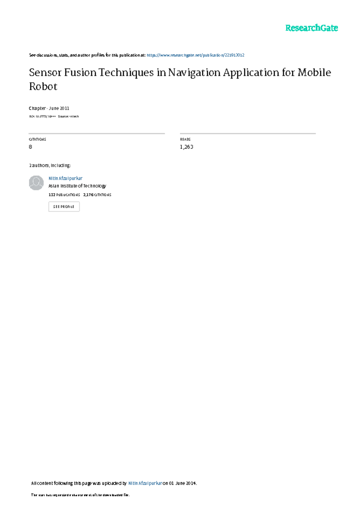 Sensor Fusion Techniques in Navigation for Mobile Robots (Chapter ...