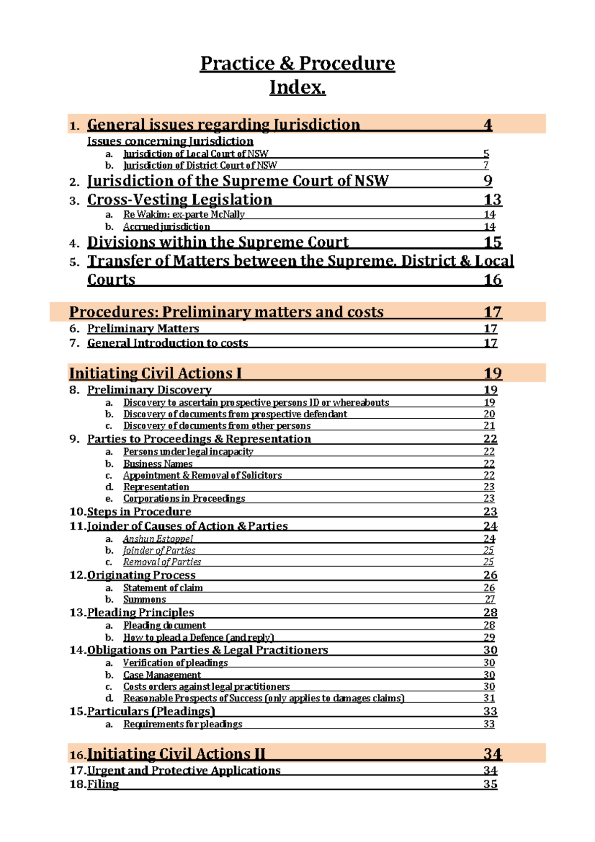 Practice & Procedure lecture notes - Practice & Procedure General ...