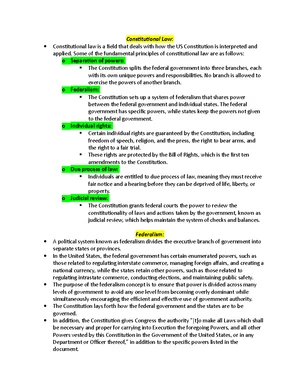 Constitutional Law - Study Notes & Assignments - Studocu