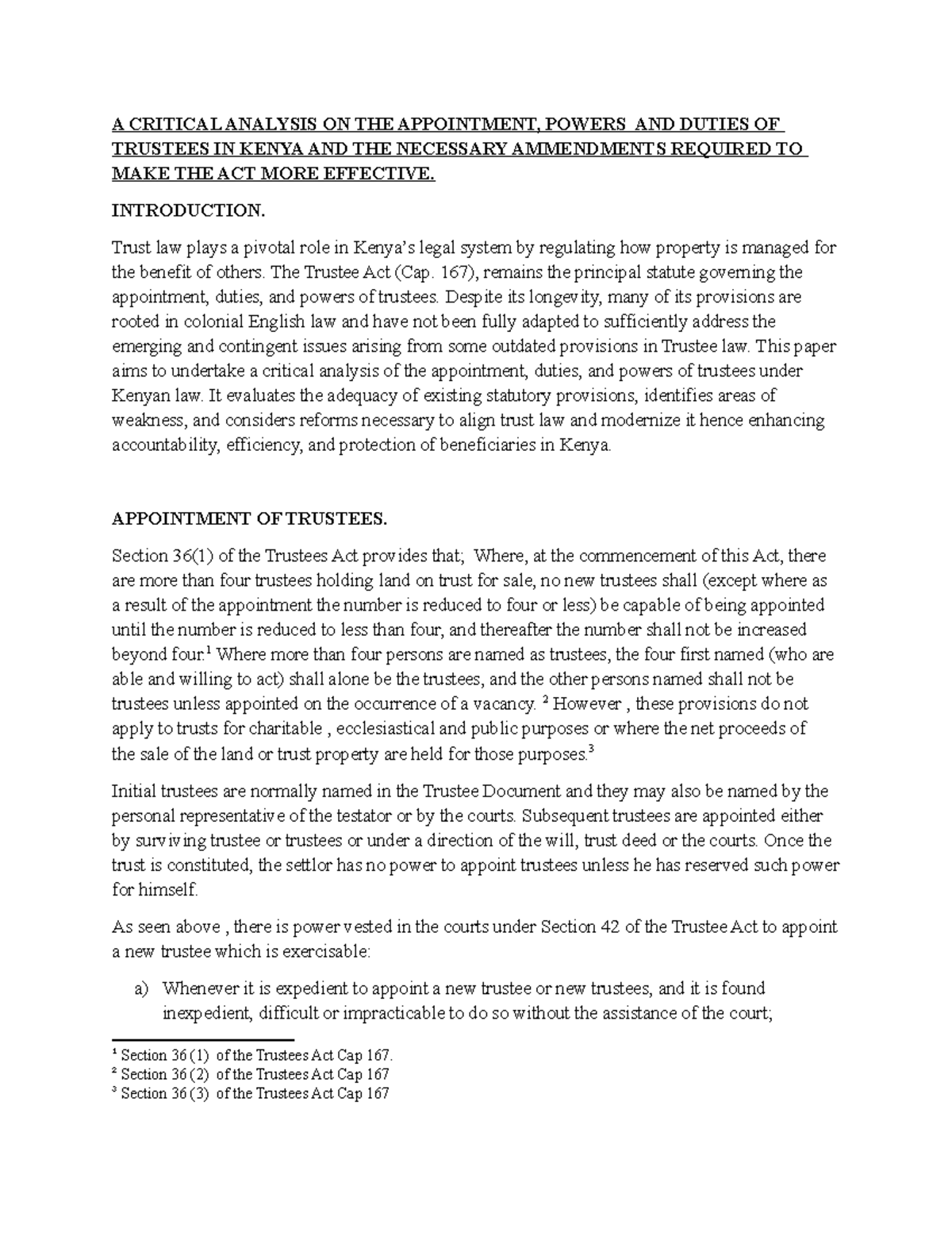 Critical Analysis of Trustees' Appointment & Powers in Kenya - LAW 101 ...