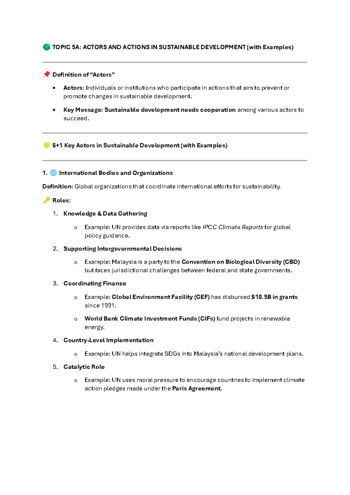Chapter 5 SDG: Actors and Actions in Sustainable Development - Studocu