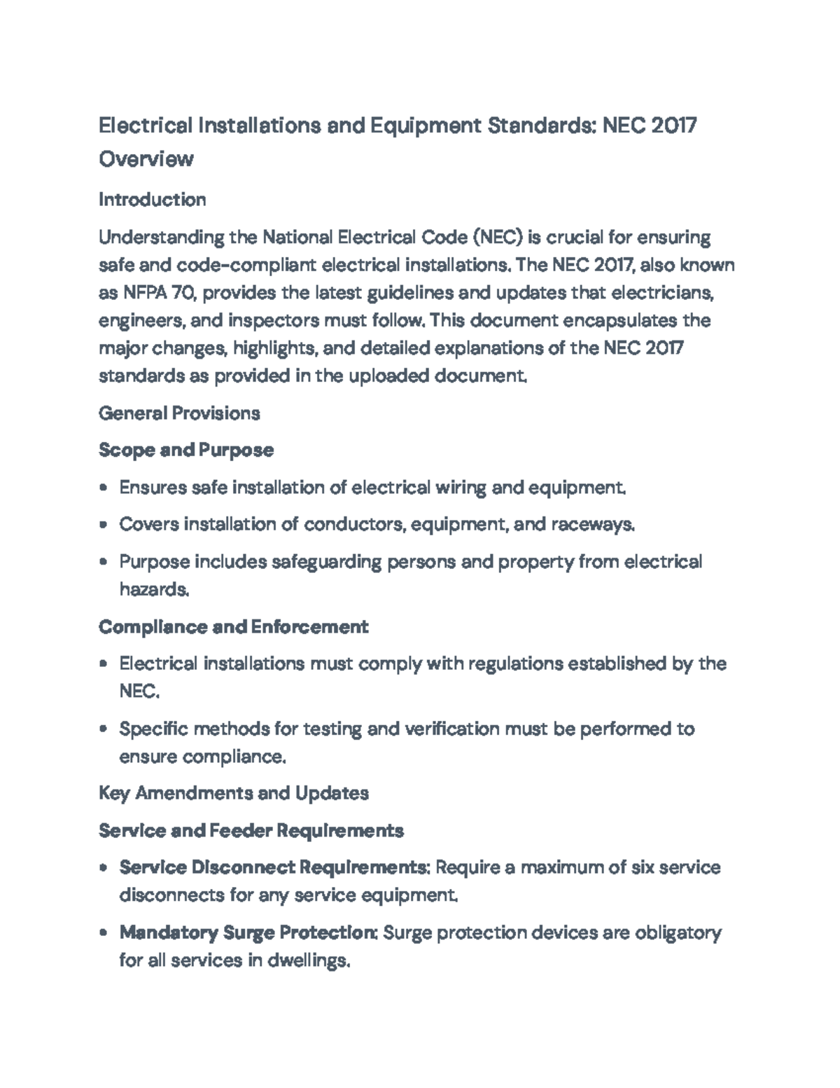 NEC 2017 Standards Overview: Key Changes and Compliance Guidelines ...