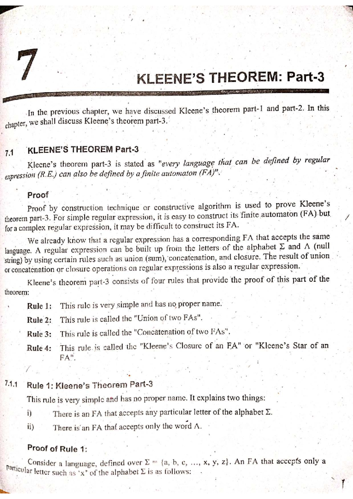 Chapter 7: Theorems on Finite Automata and Regular Expressions - PM Series 230 - Document Preview