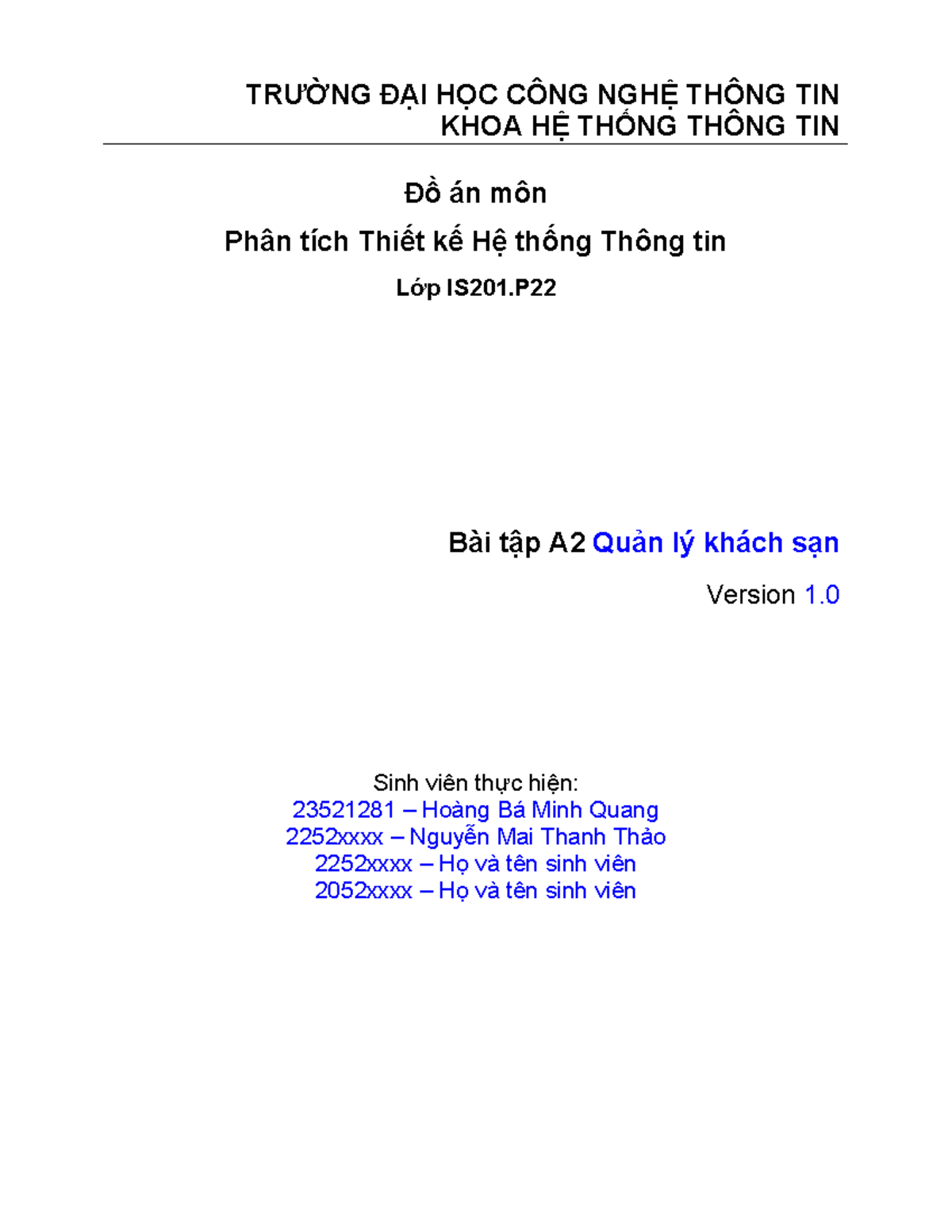 Mô Hình Use Case Đồ Án Phân Tích Thiết Kế Hệ Thống Thông Tin IS201.P22 ...