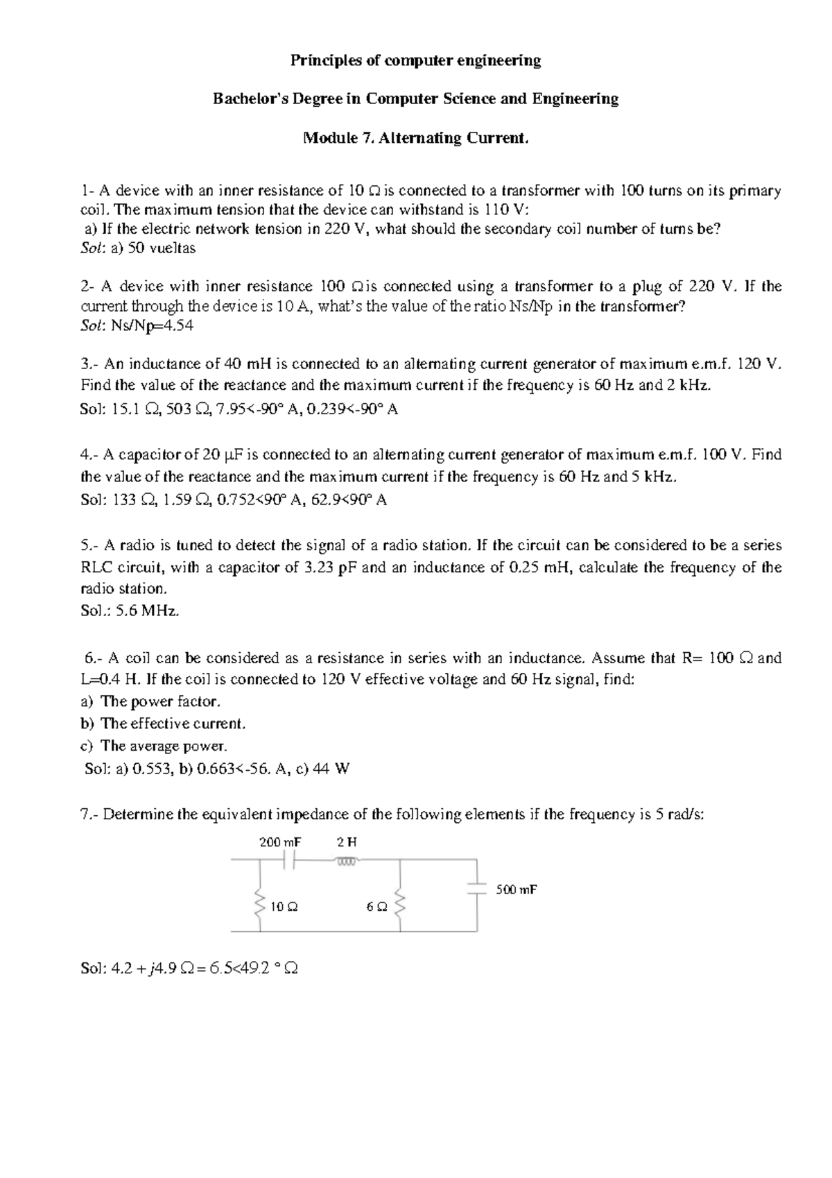 Module 7: Alternating Current Concepts in Computer Engineering - Studocu