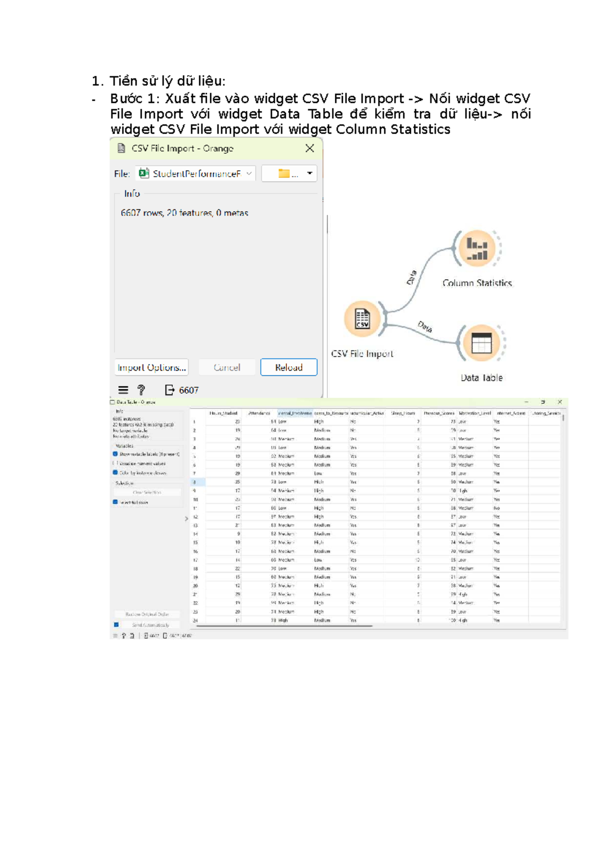 Tiền xử lý dữ liệu: Hướng dẫn sử dụng widget trong CSV File Import ...