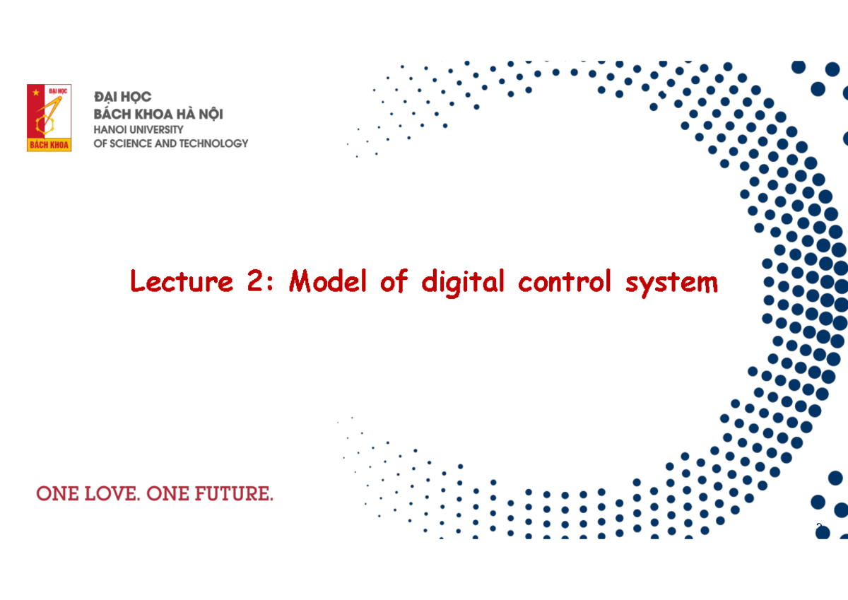 Lecture 2: Digital Control System Models & Z Transform Overview - Studocu
