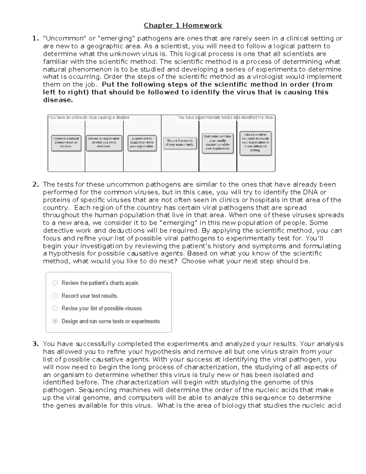 Chapter 1 Homework: Exploring Emerging Pathogens & Scientific Method ...