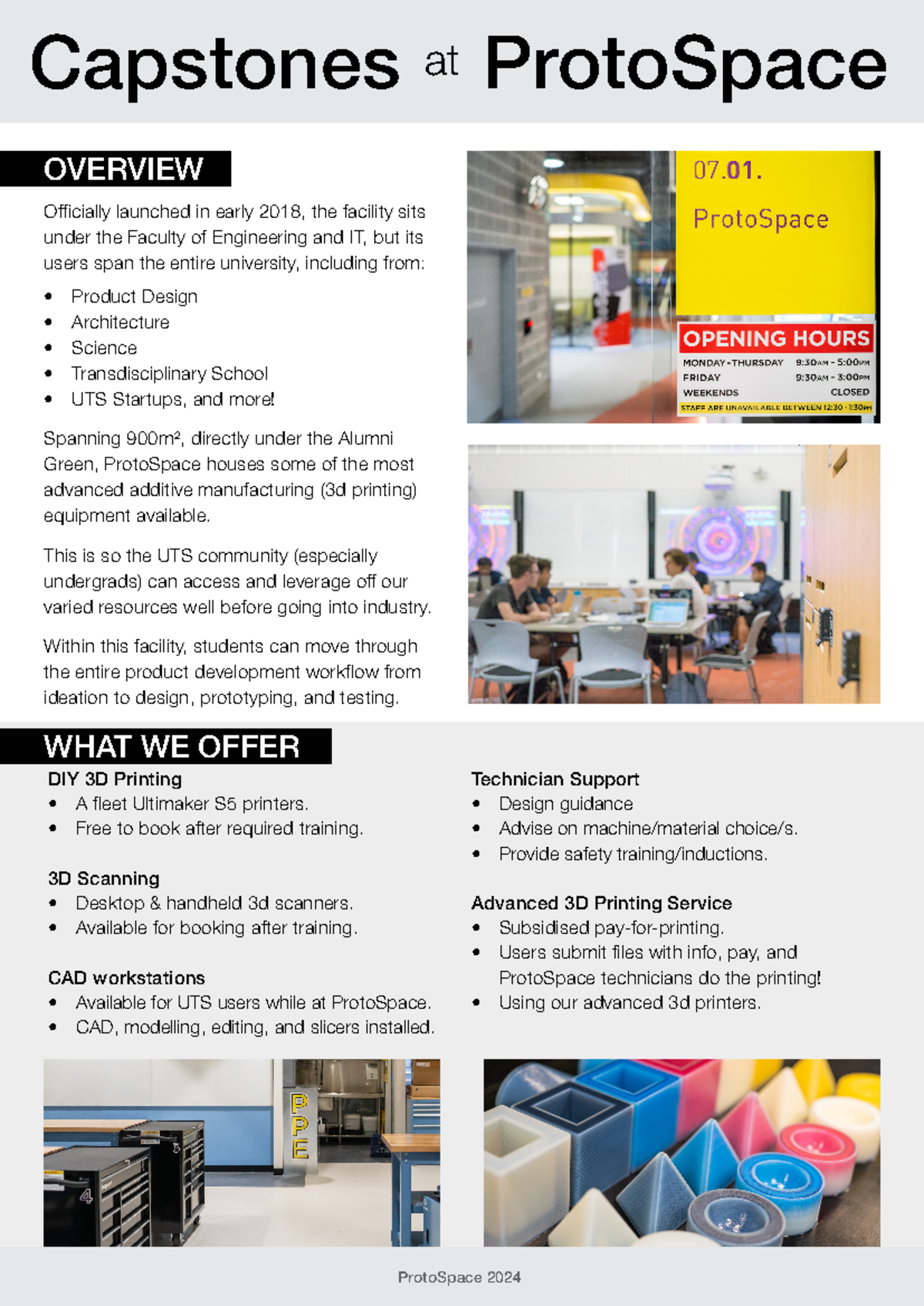 ProtoSpace Spring 2024 Capstone Guide for Students - Studocu