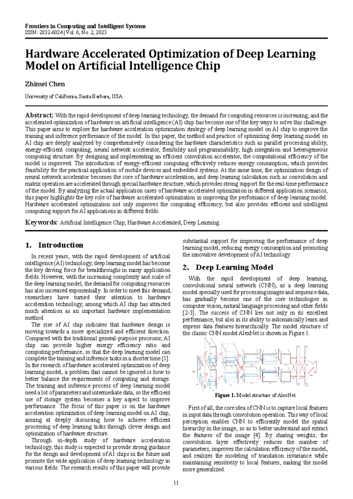 Hardware Accelerated Optimization of Deep Learning Model on Artificial ...