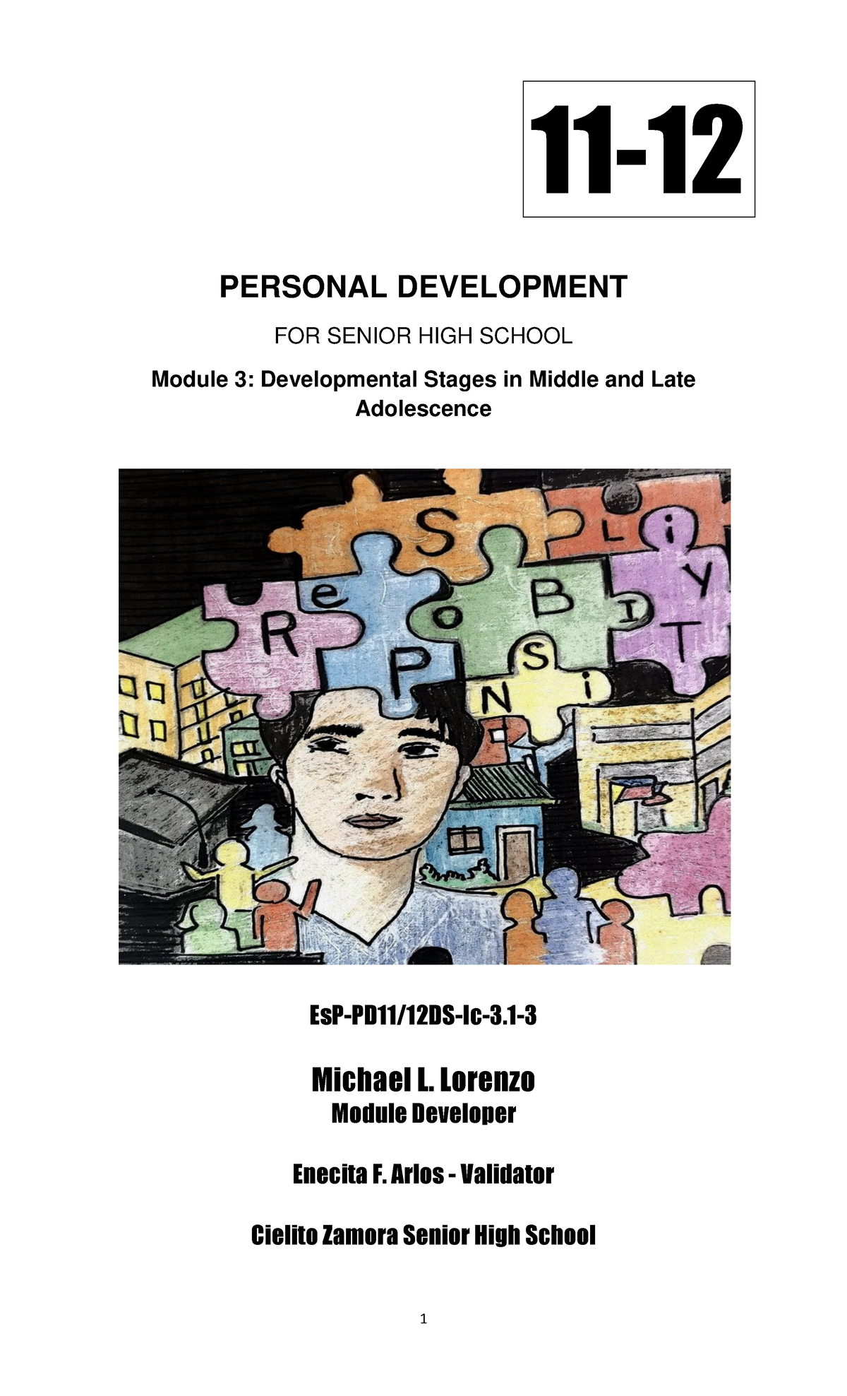 Personal Development Module 3: Developmental Stages in Adolescence (EsP ...