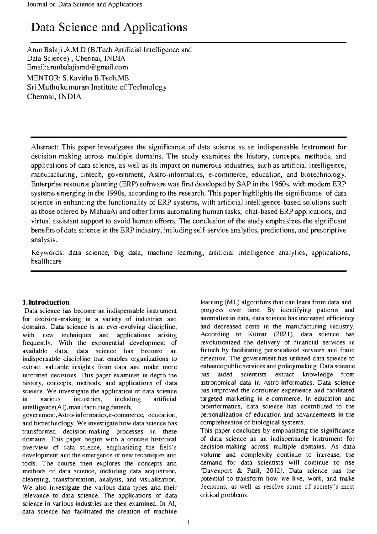 CS3352 FDS UNIT 1 - Introduction to Data Science Concepts and Processes ...