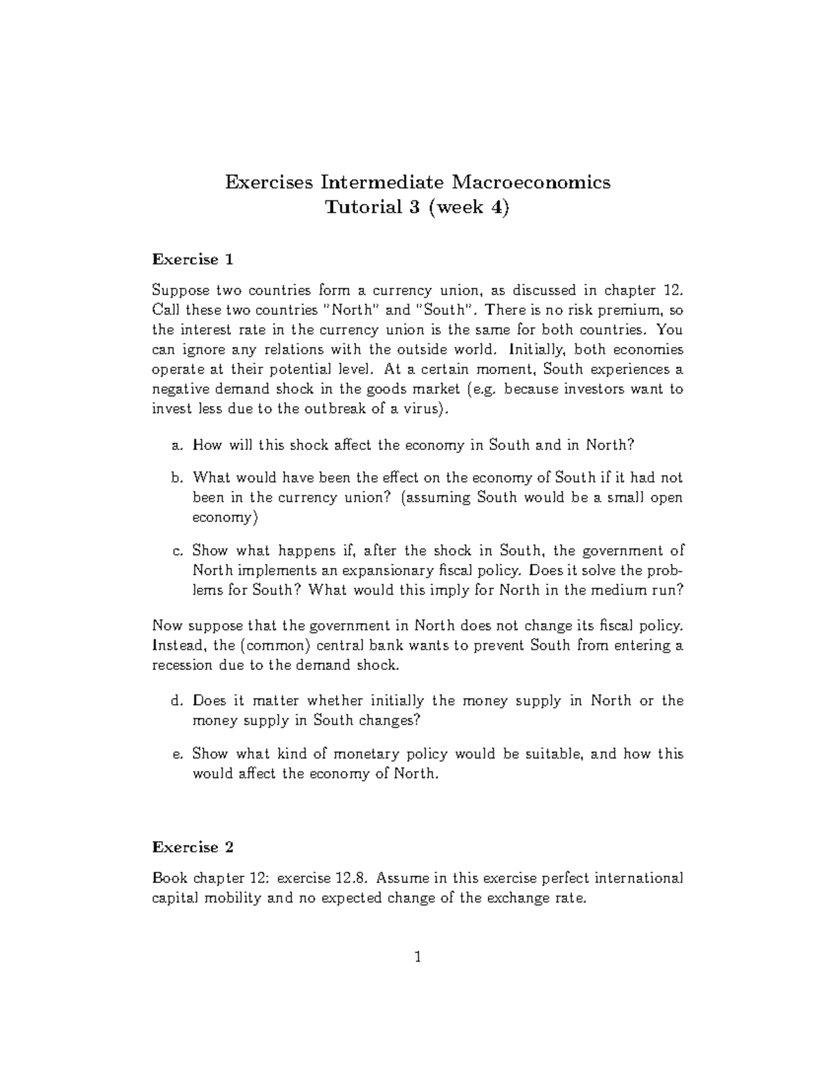 Intermediate Macroeconomics Tutorial 3 (Week 4) Exercises Analysis ...