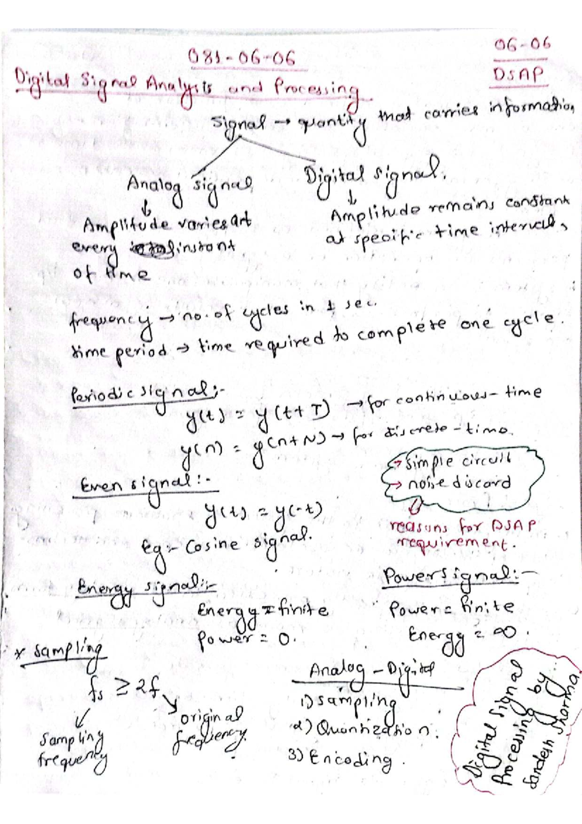 Digital Signal Analysis and Processing (DSAP) Overview and Concepts ...