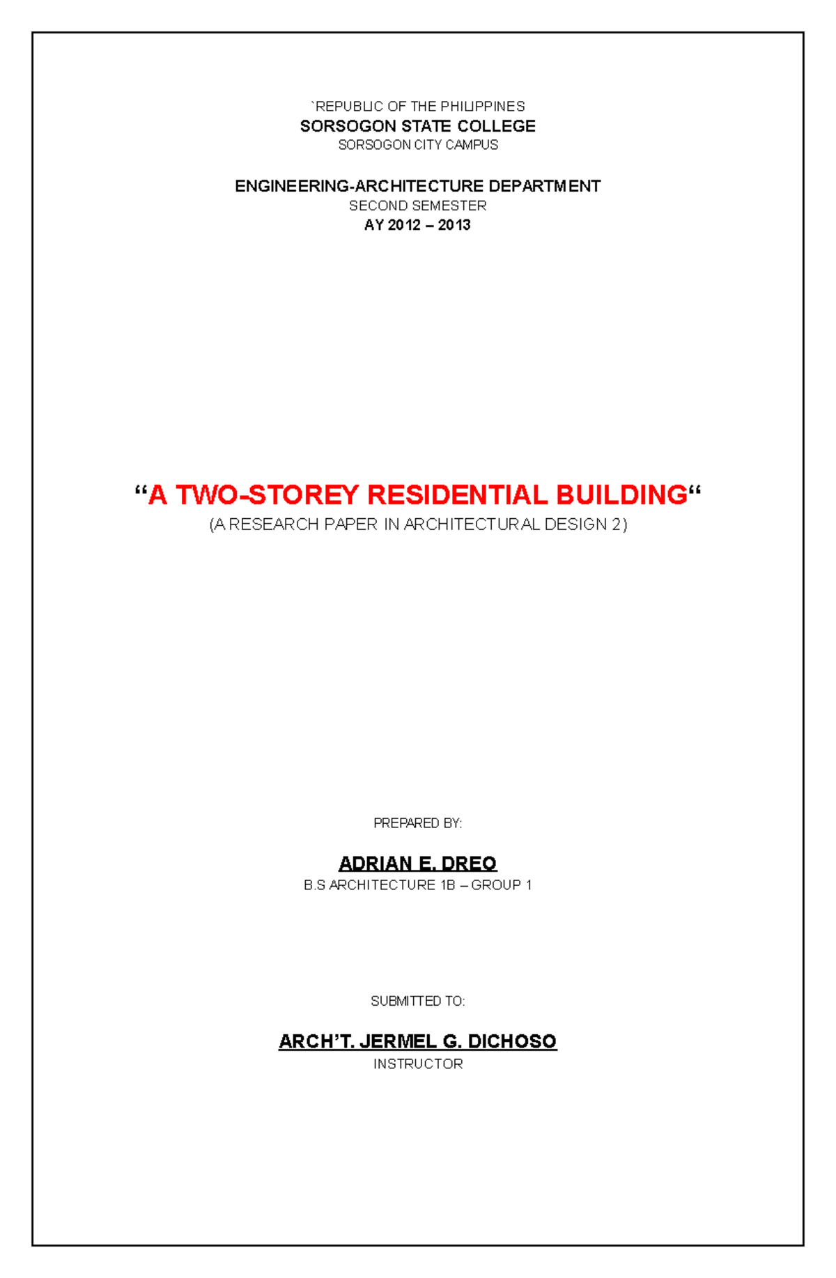 Architectural Design 2 Research Paper: Residential Building Proposal ...