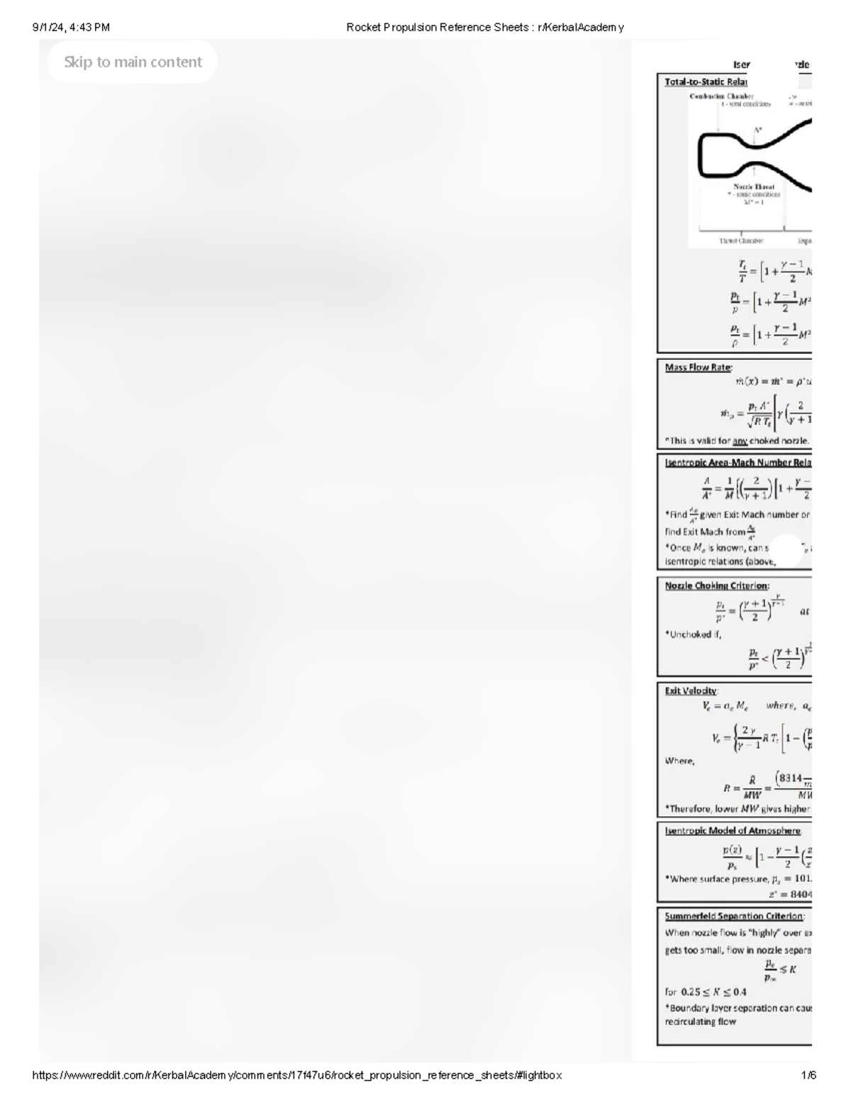 Rocket Propulsion Final Exam Cheat Sheet and Reference Guide - Studocu