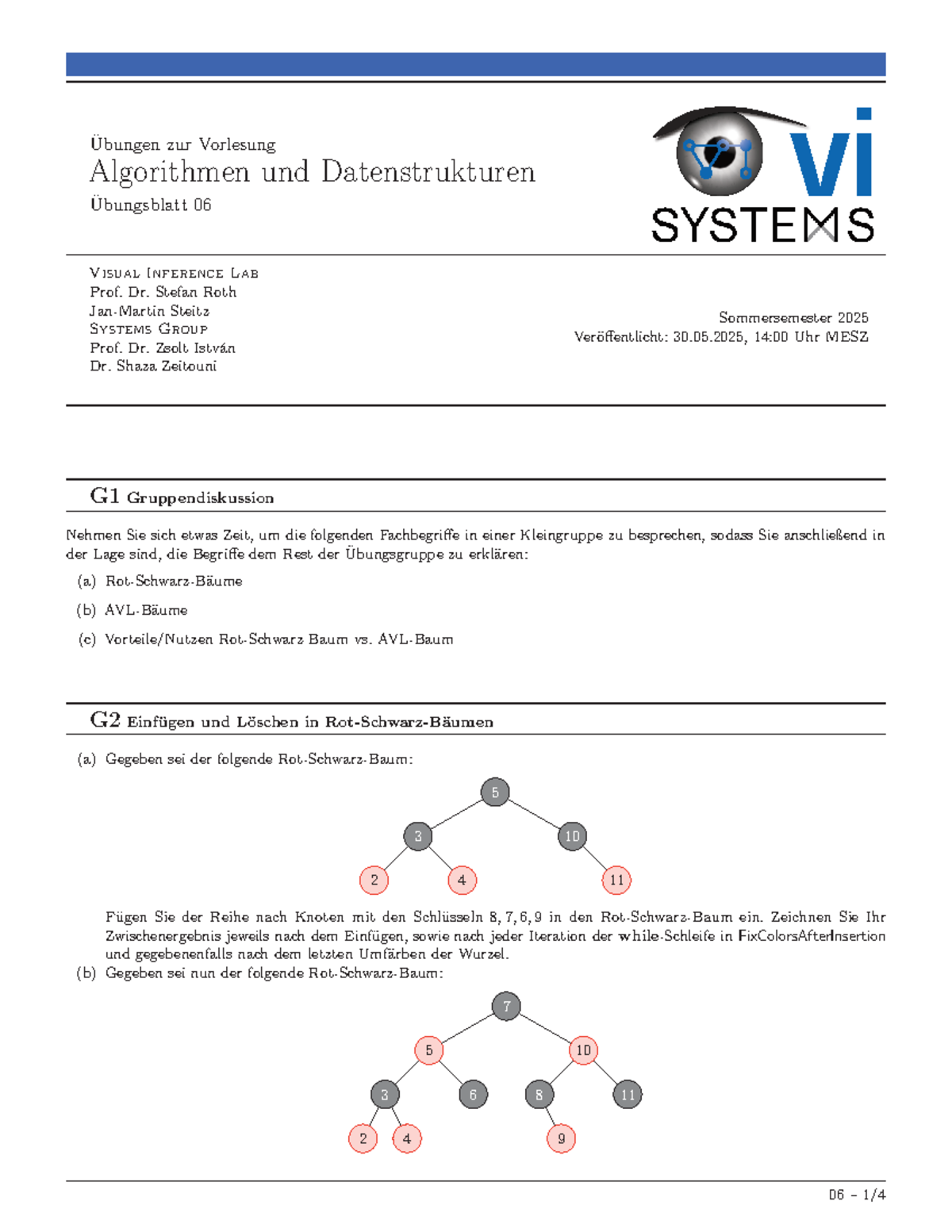 Übungsblatt 06: Algorithmen und Datenstrukturen - Visual Inference Lab ...