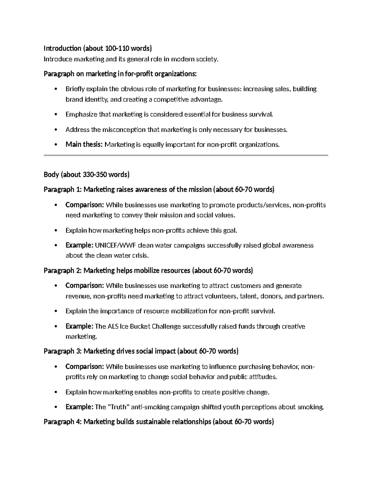 MKT 101: The Essential Role of Marketing in Organizations Outline - Studocu