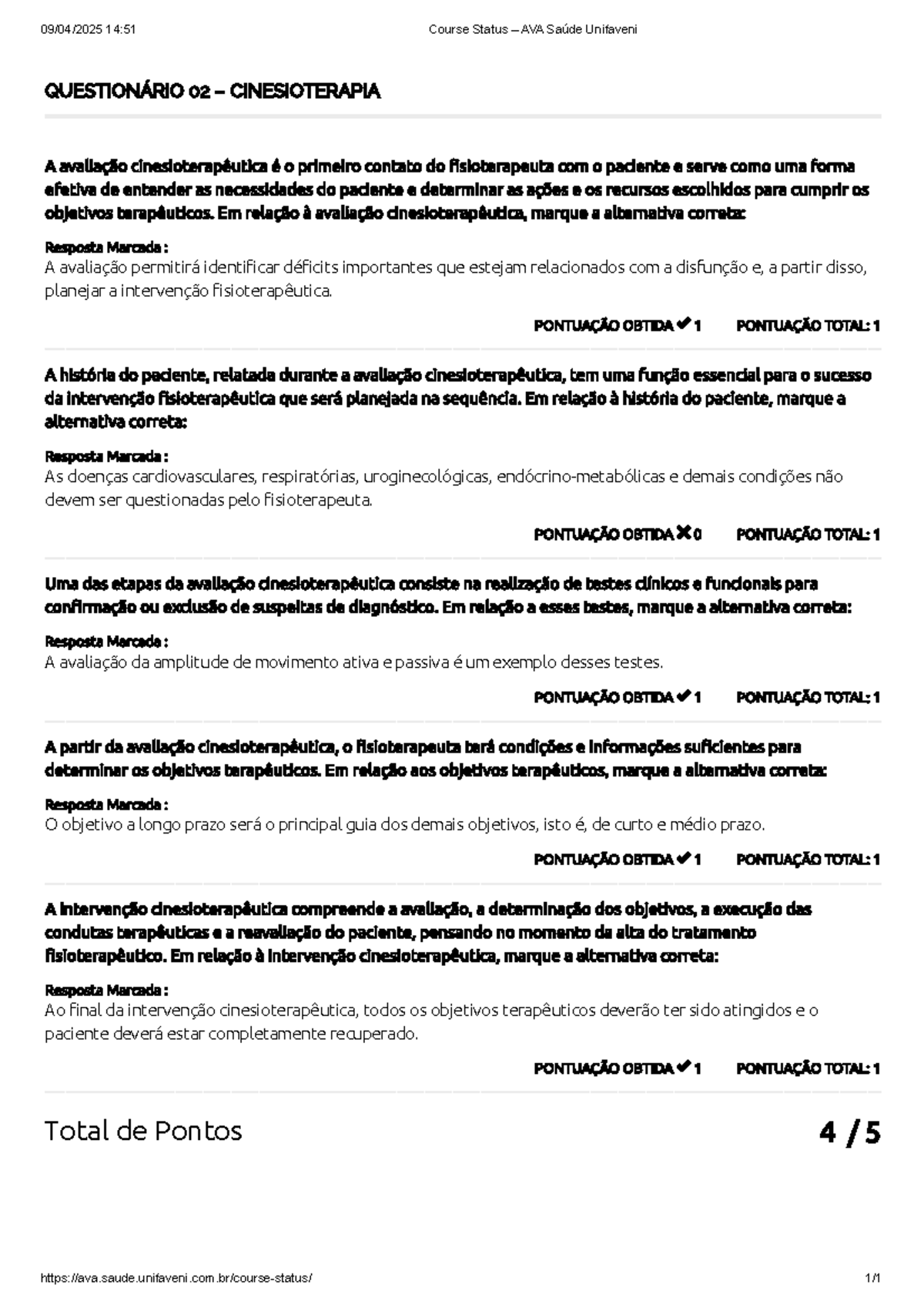 14 51 CINESIOTERAPIA Question rio 02 E Aula Pr tica Unifaveni Studocu