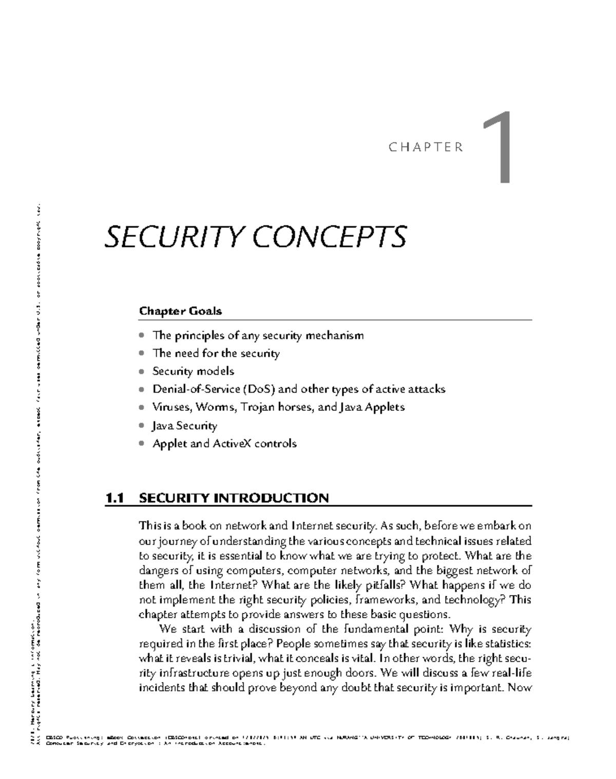S.R - student's notes - C H A P T E R 1 SECURITY CONCEPTS Chapter Goals ...