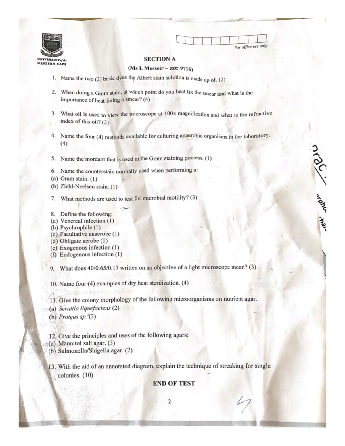 MIC 251 Test 2: Introduction to Medical Microbiology (May 2024) - Studocu