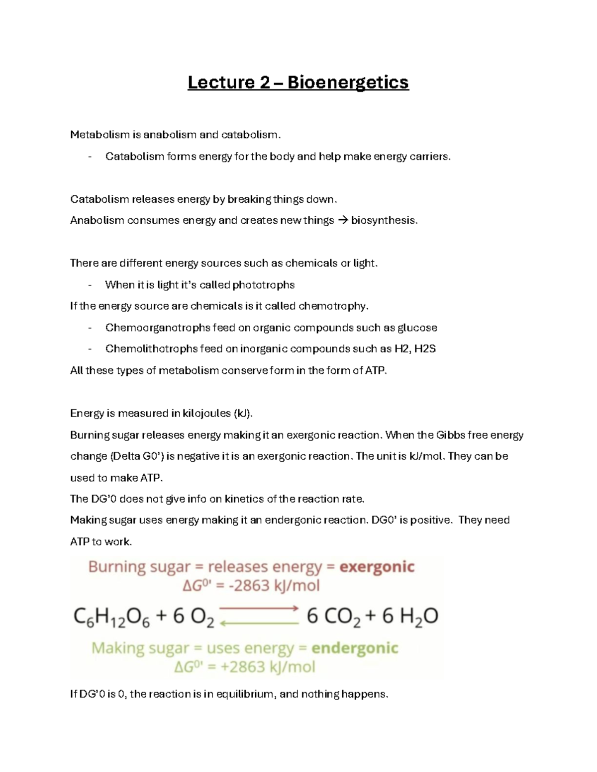 MM Lecture Notes: Bioenergetics, Glycolysis, and Respiration - Studeersnel