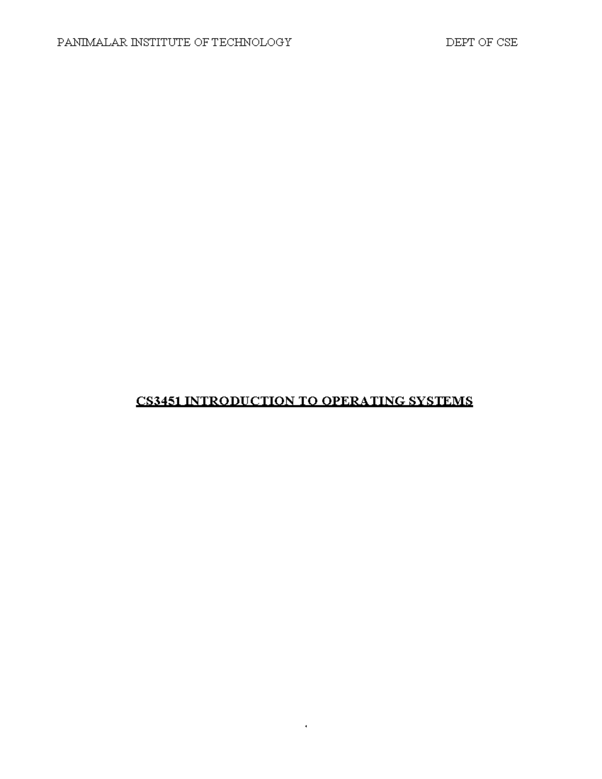 CS3451 - Unit Wise Questions on Operating Systems - Studocu