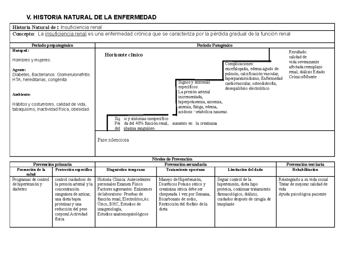 Formato Historia Natual de la Enfermedad IR - Historia Natural de