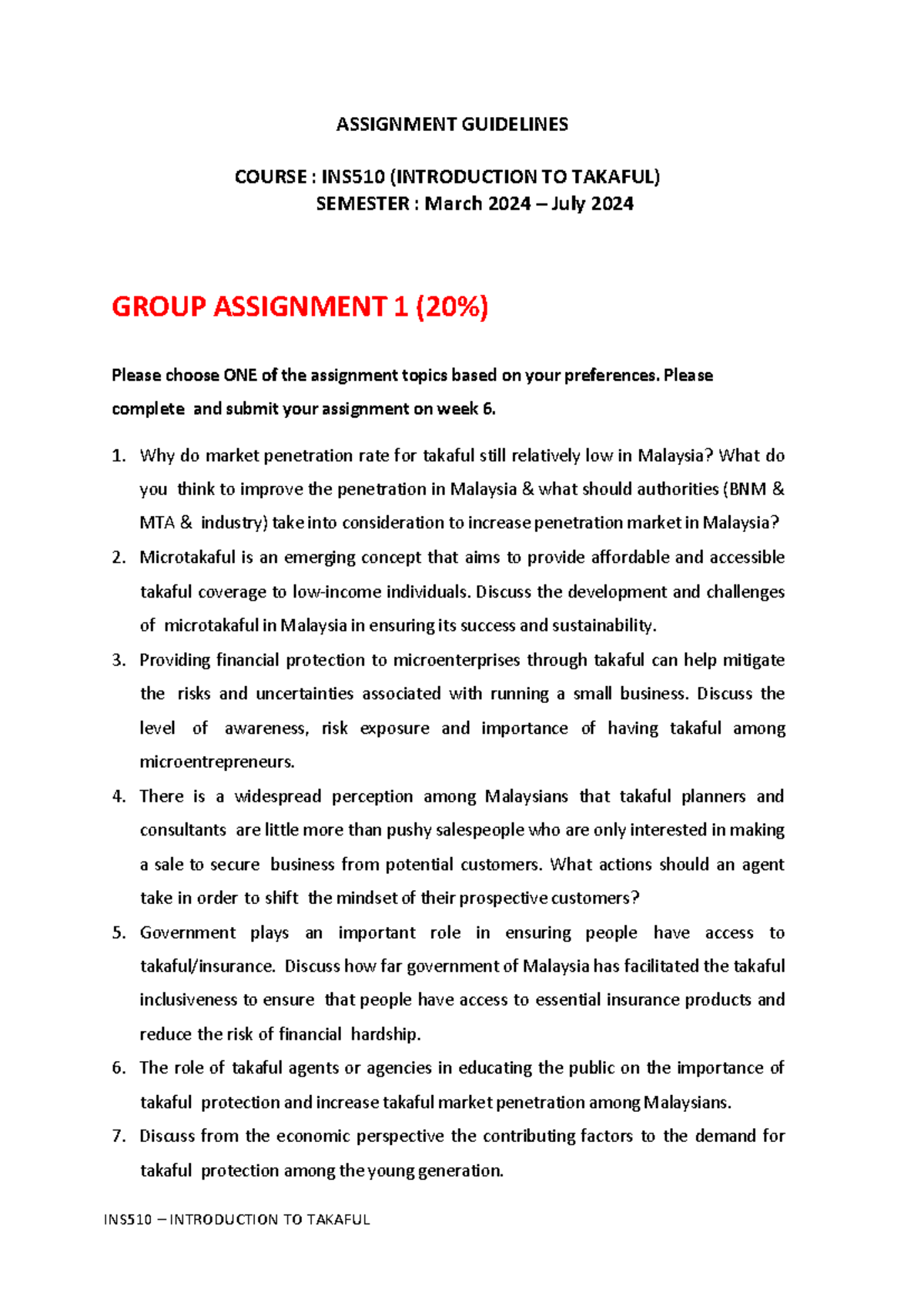 INS510 Assignment Guidelines March - July 2024 - ASSIGNMENT GUIDELINES ...