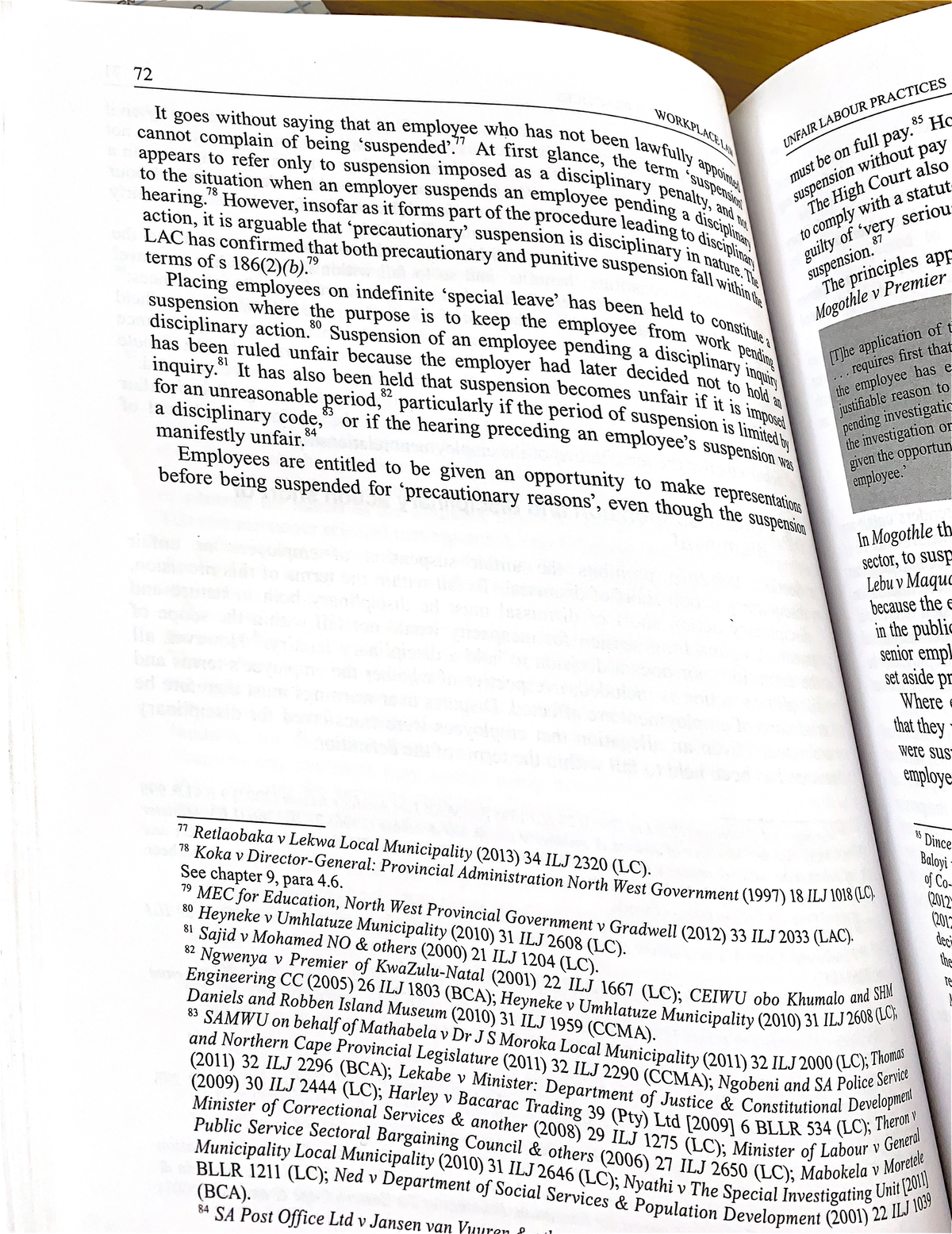 Chapter 5 cont - LABOUR LAW FOR LAW STUDENTS-HELPFUL MATERIAL - CLLA022 ...
