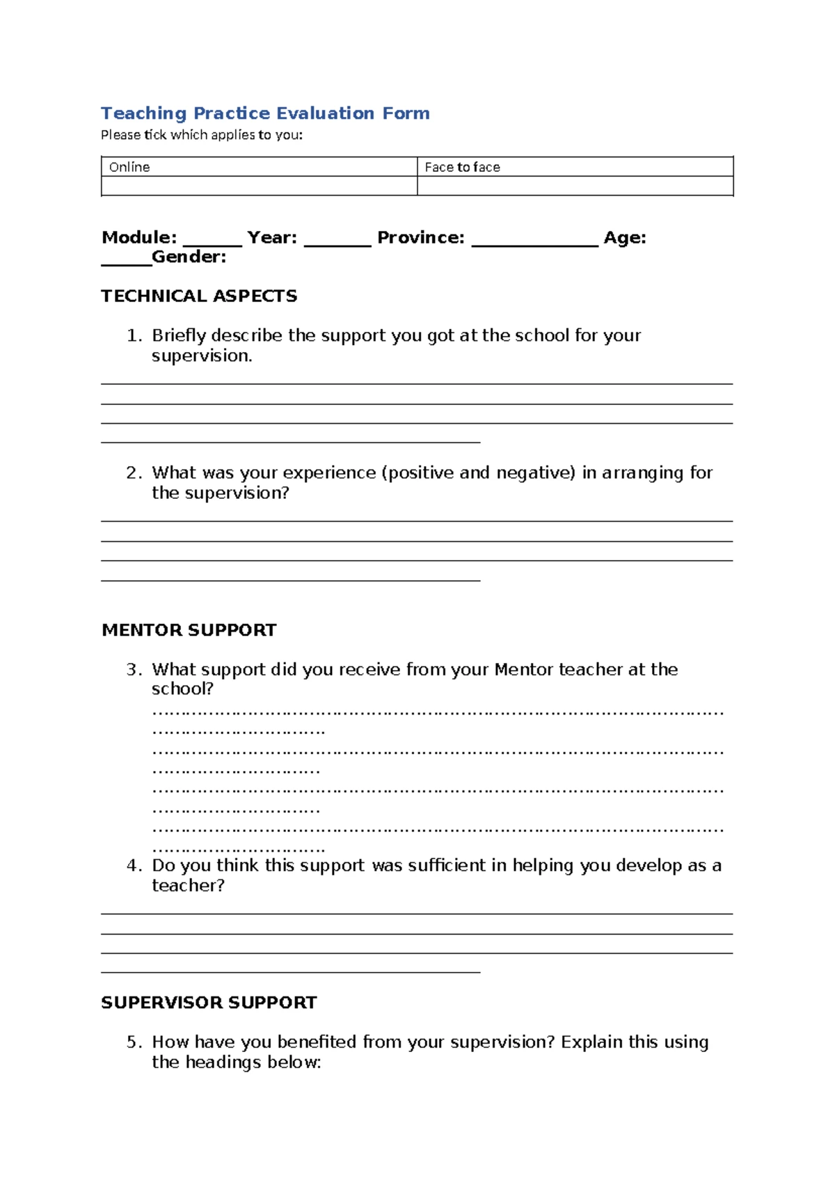 TPN2601 Teaching Practice Portfolio for Intermediate Phase (Grades