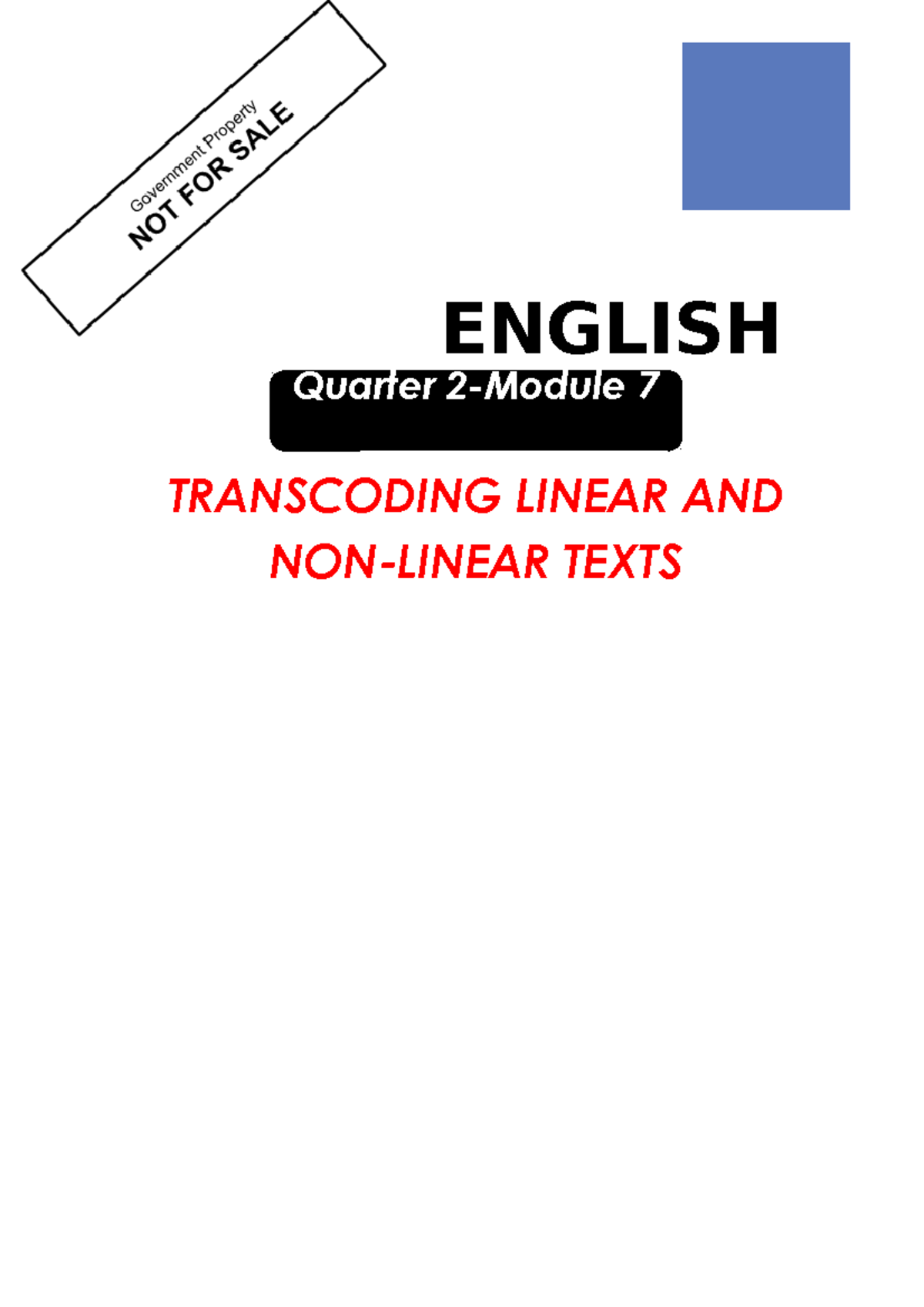 Transcoding Linear and Non-Linear Texts (EN7Q2M7) - Studocu