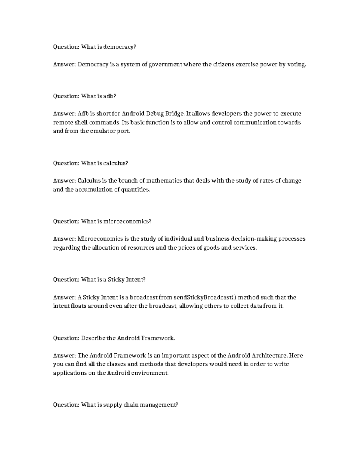Android Framework & Concepts: Key Q&A Notes - Studocu