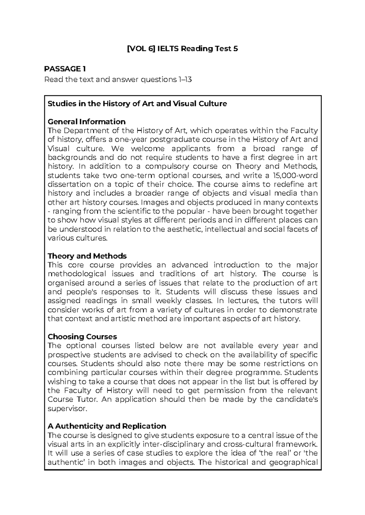IELTS Reading Test 5: Passage Analysis and Questions - Studocu