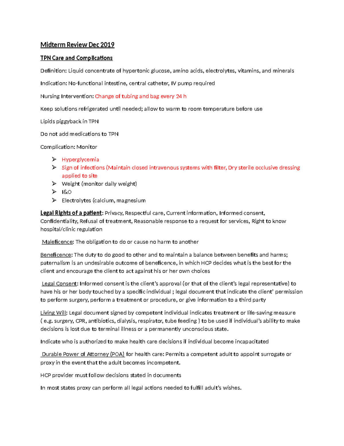 Midterm Study Guide for Nursing 211016: Comprehensive Exam Review - Studocu