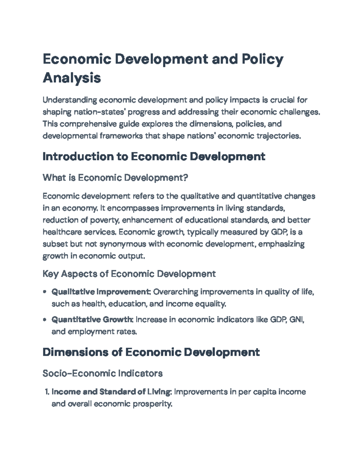 Economic Development Policies: Frameworks and Global Case Studies ...