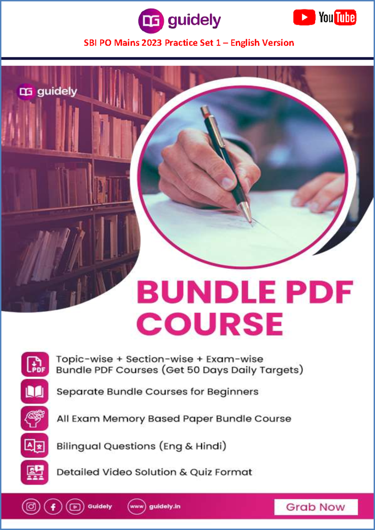 Sbi po mains practice set english version - Click Here For Bundle PDF ...