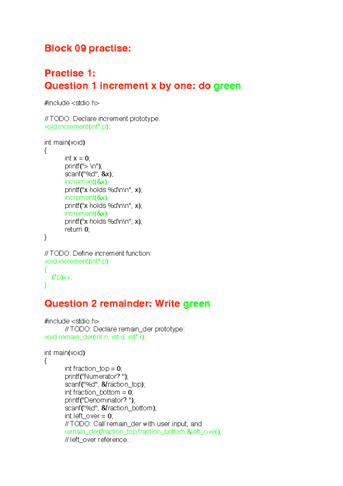 Block 09 Practice Solutions - All Questions 2023 S2 - Studocu