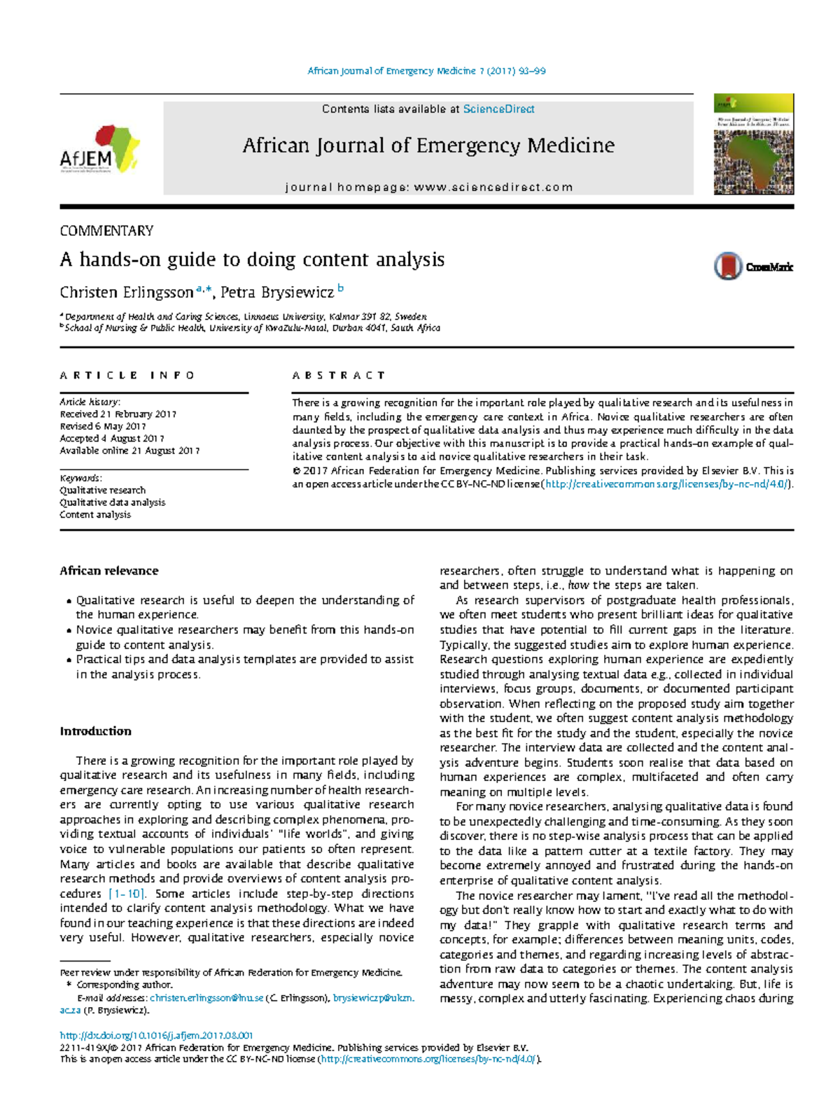 A Guide to Content Analysis in Qualitative Research (HEA 101) - Studocu
