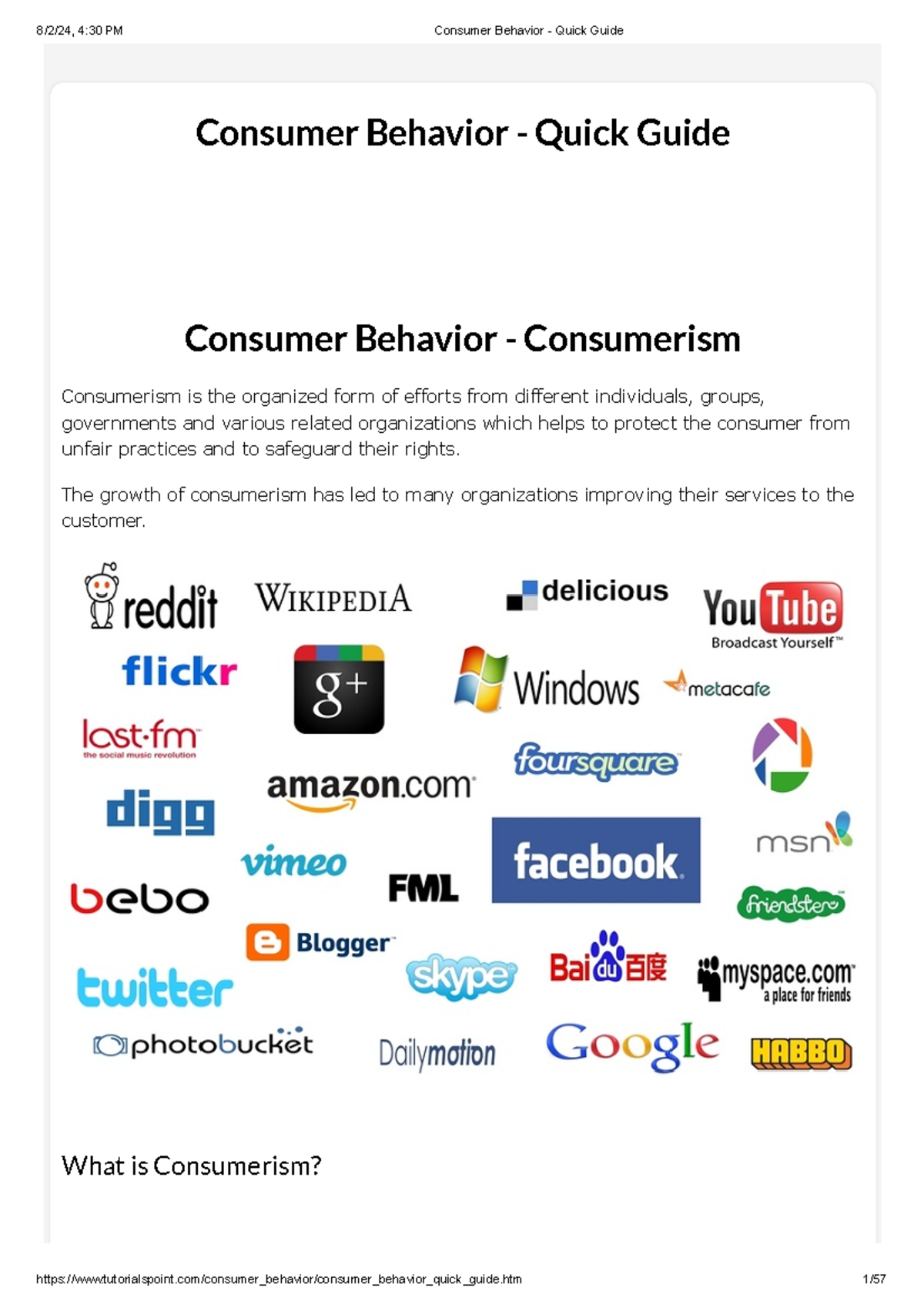 Consumer Behavior - Quick Guide - Consumer Behavior - Quick Guide ...