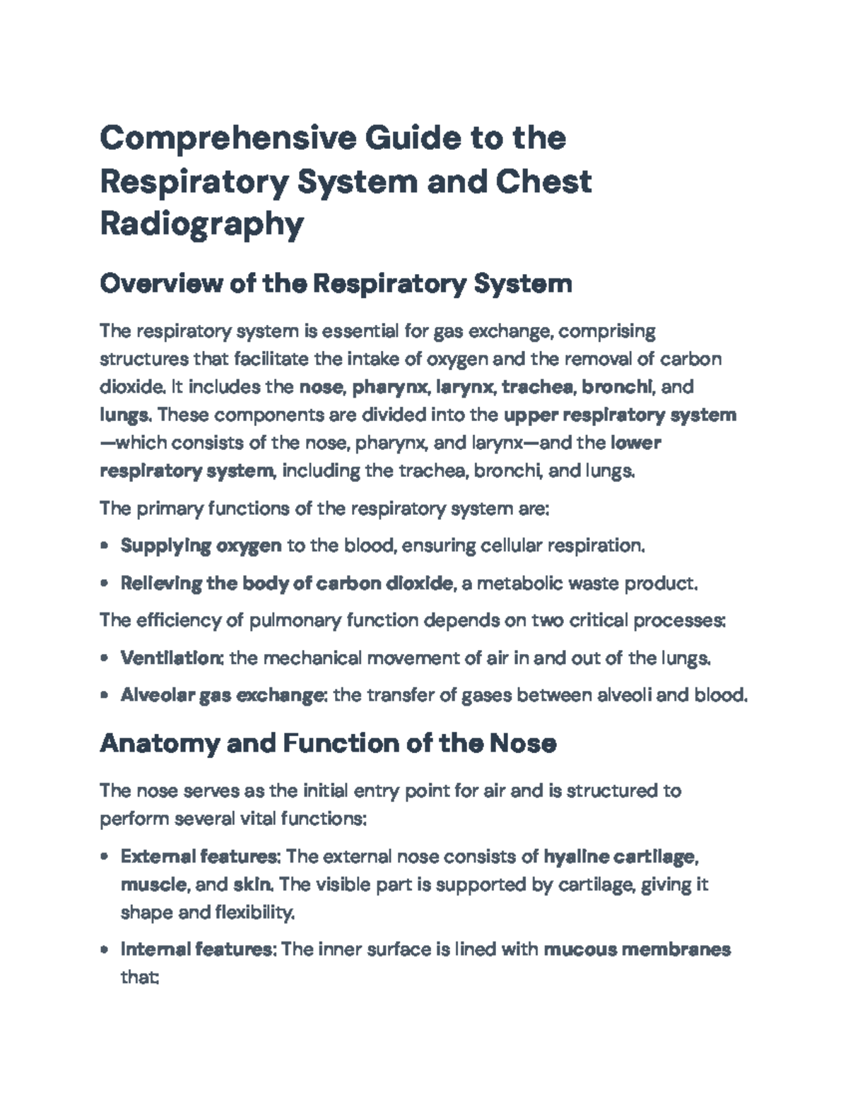 Comprehensive Guide to Respiratory System & Chest Radiography ...