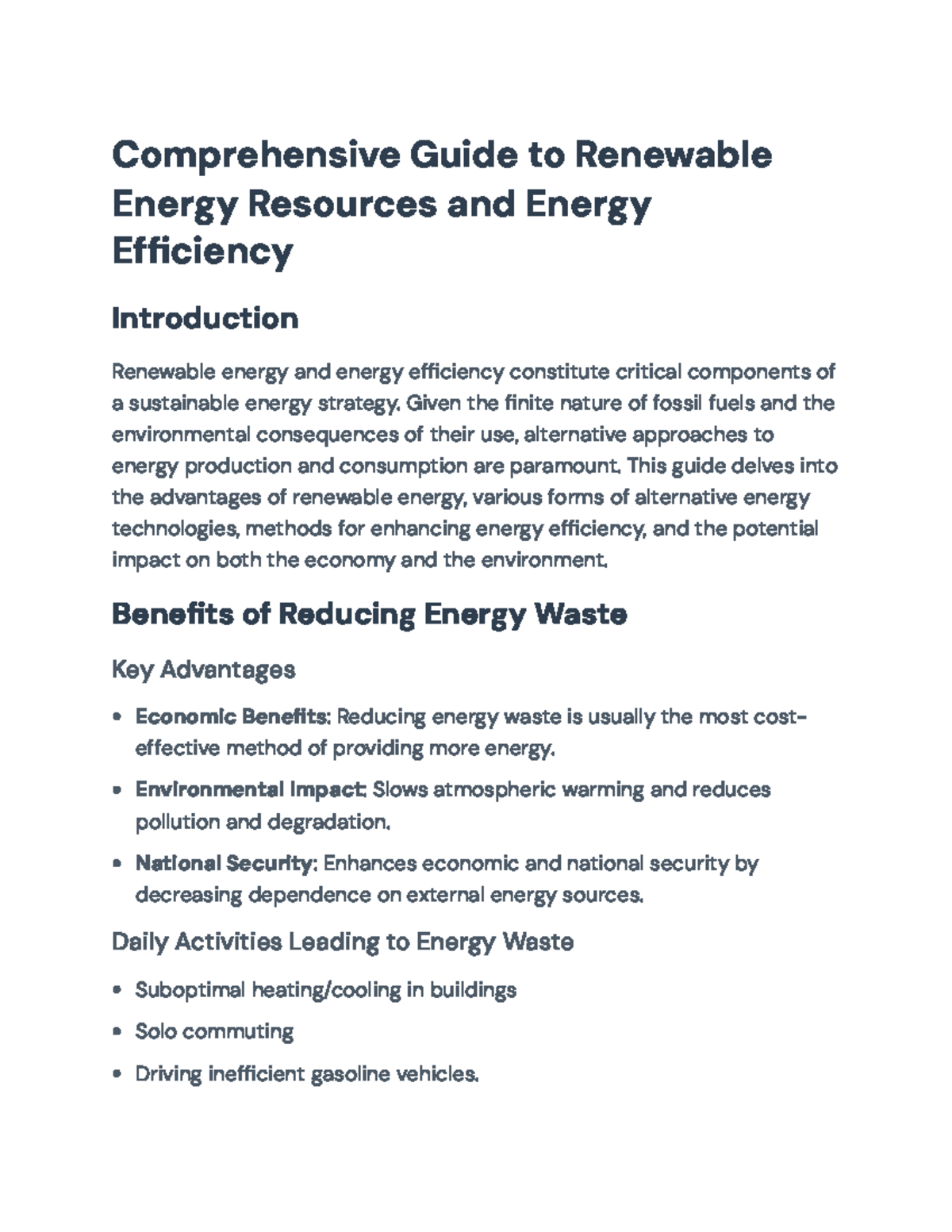 Comprehensive Guide to Renewable Energy Efficiency and Strategies ...
