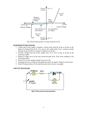 Electronics I Lab Exp. 1: Characteristics of Semiconductor Diode - Studocu