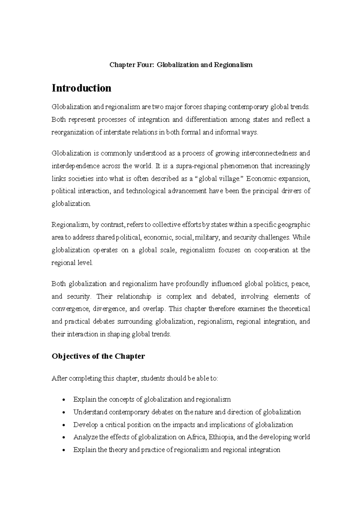 Chapter 4: Globalization and Regionalism - Key Concepts and Debates ...