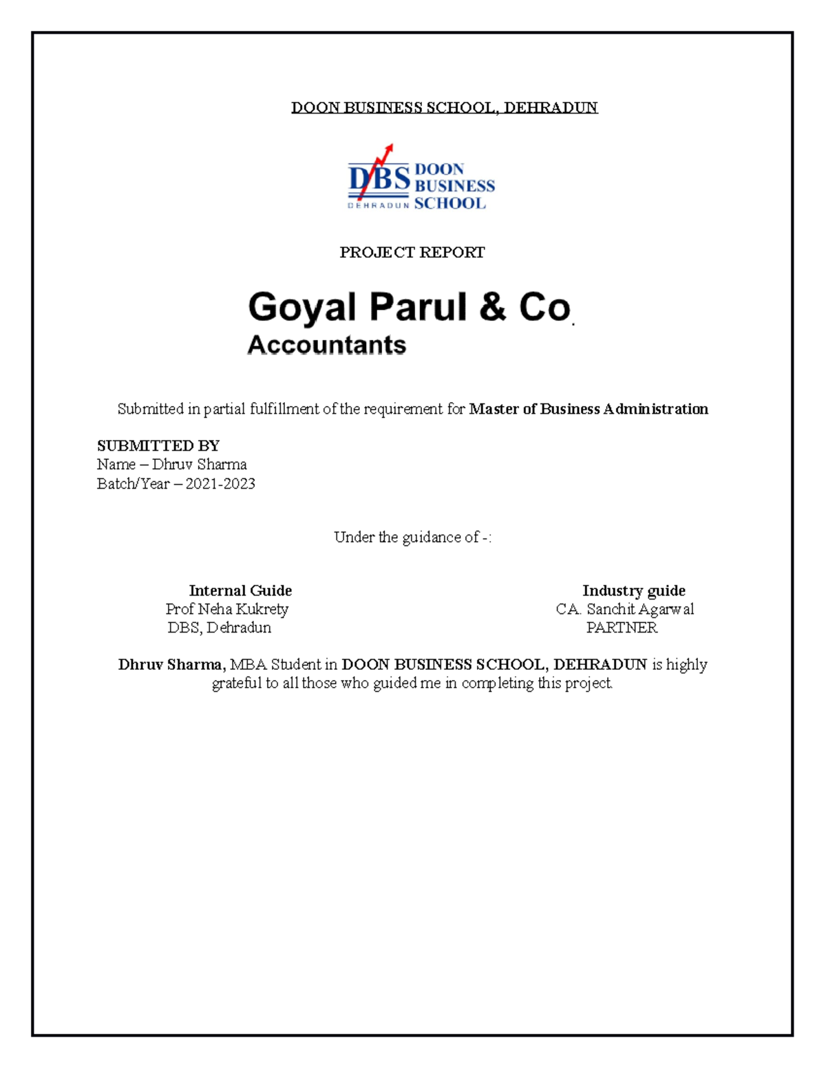 SIP Project Final Report - MBA Dcf on HR Management at SixInterns - Studocu