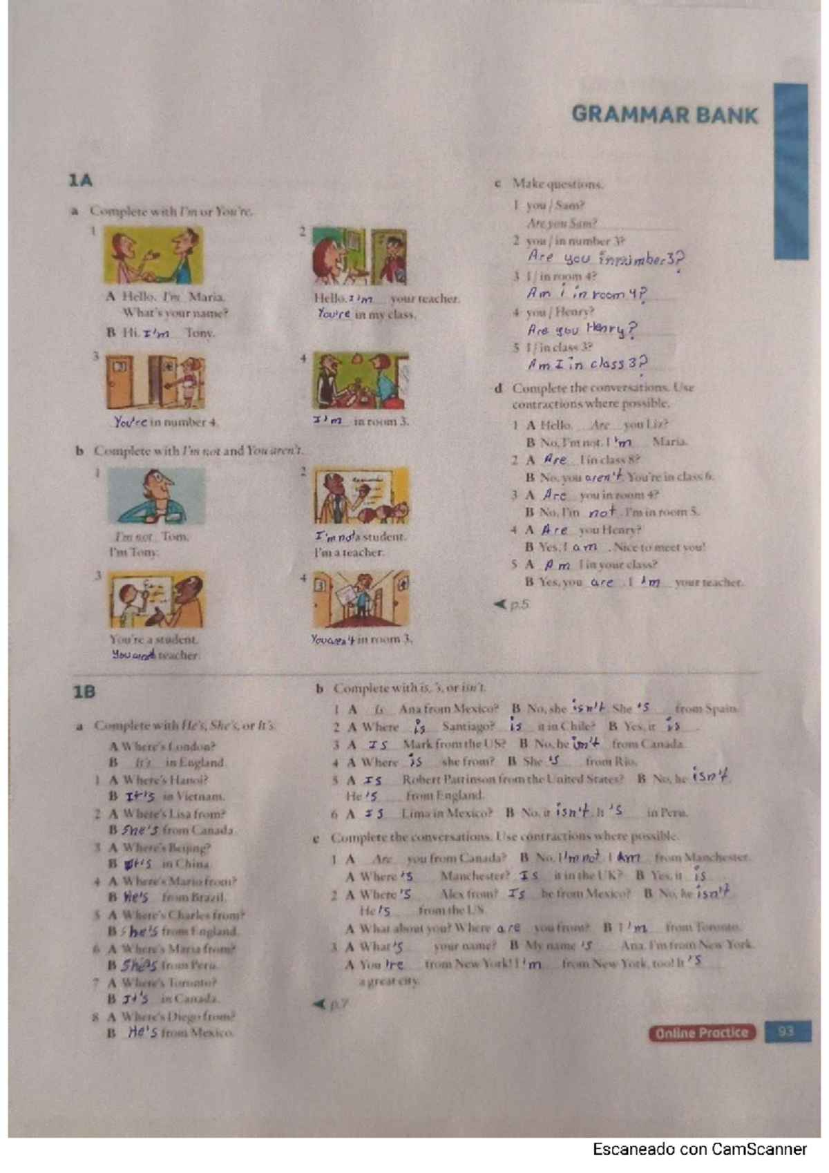 Grammar Bank 1A C: Question Formation and Conversations - Studocu